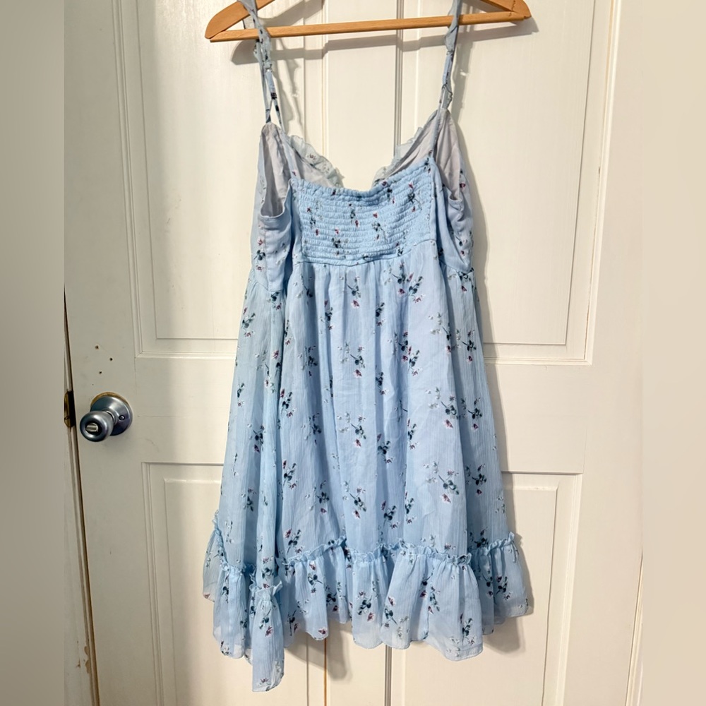 Light Blue Floral Ruffle Sundress - Picture 3 of 3